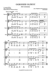 Ogrodzie Oliwny - na chór mieszany - opr. Magdalena Kaczmarkiewicz - nuty PDF 