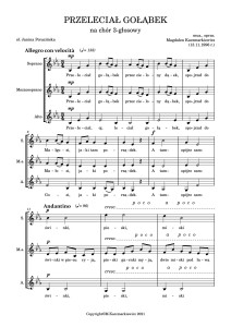 Przeleciał gołąbek na chór 3-głosowy - M. Kaczmarkiewicz - plik pdf