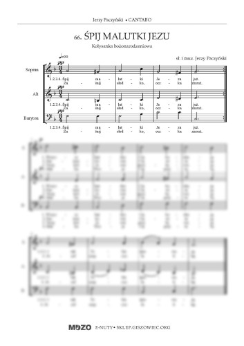 Śpij malutki - kołysanka bożonarodzeniowa na chór SAB - Jerzy Paczyński