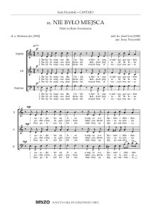 Nie było miejsca dla Ciebie - kolęda na chór SAB - opr. J. Paczyński