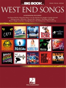 The Big Book of West End Songs - nuty na fortepian dla średnio zaawansowanych, słowa i akordy gitarowe (PVG) 