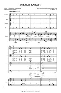Polskie Kwiaty - na chór mieszany z fortepianem - oprac. M. Kaczmarkiewicz - plik pdf