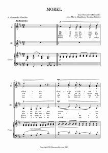 Morel - pieśń S. Moniuszki w opracowaniu na chór z akompaniamentem fortepianiu - oprac. M. Kaczmarkiewicz - NUTY PDF