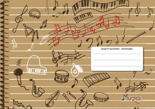 Zeszyt nutowy - szerokie linie A4 poziomy 60 kartek