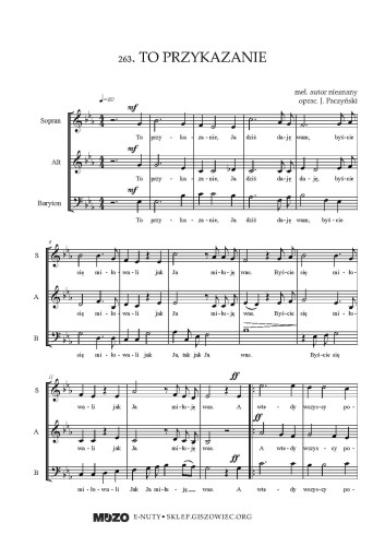 To Przykazanie nuty pdf To przykazanie (SAB) - nuty na chór SAB do pobrania pdf